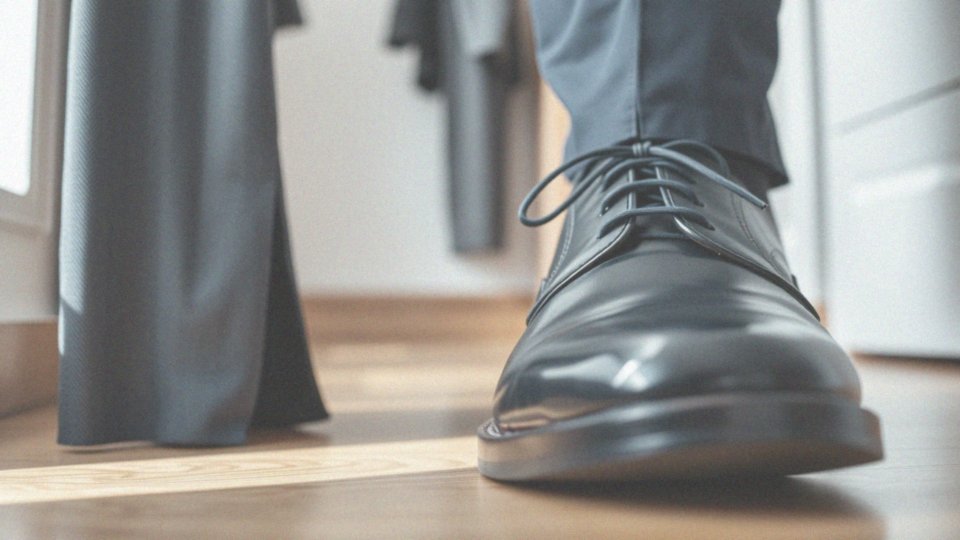 Jak granatowe buty komponują się z szarym garniturem?